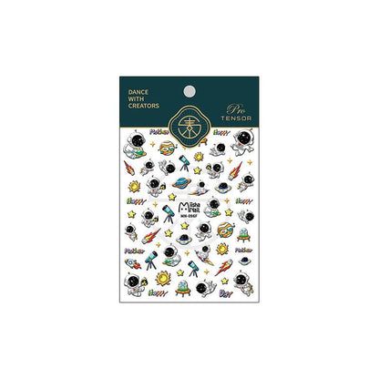 5D Spaceman Nail Stickers, Star Nail Decal (209) - TensorNailArt