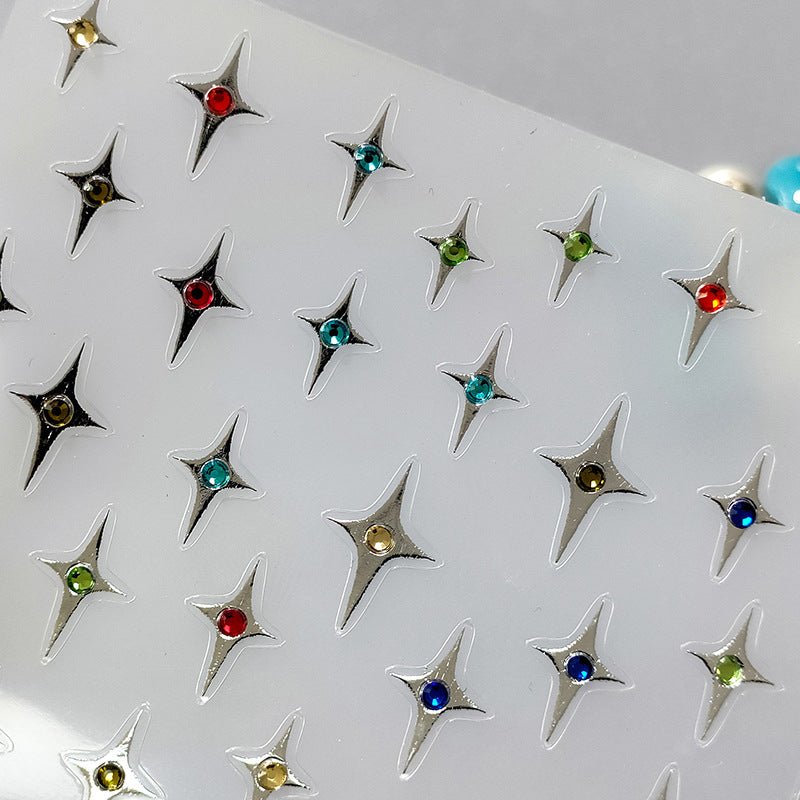 Star & Diamond Nail Stickers, Diamond Nail Decals(437) - TensorNailArt