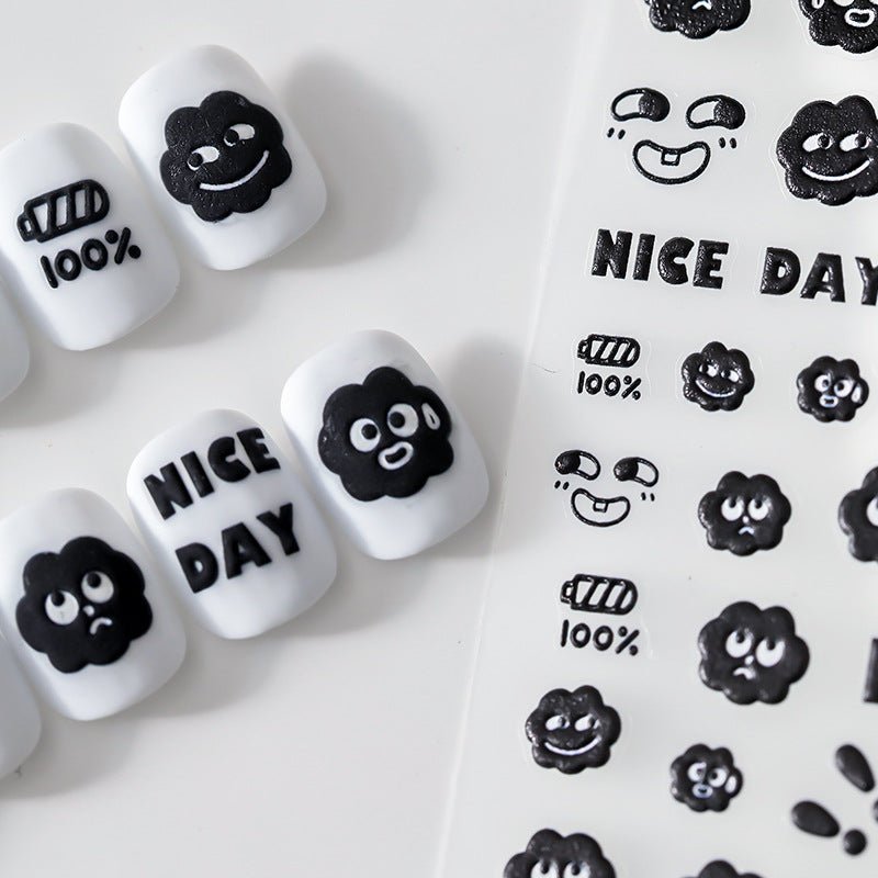Black Soot Character Nail Art