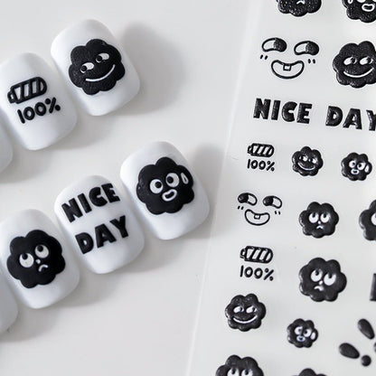 Black Soot Character Nail Art