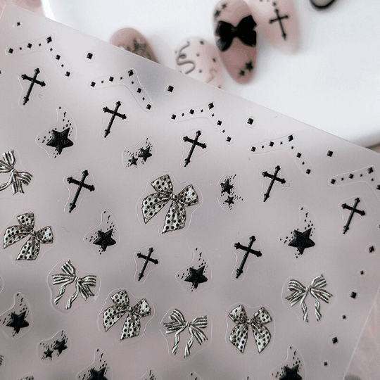 3D Cross Nail Stickers