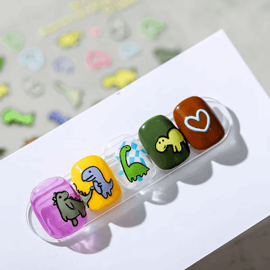 5D Dinosaur Nail Stickers, Cartoon Nail Decals, DIY Nails (83)