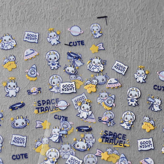 Astronaut Animal Nail Decals