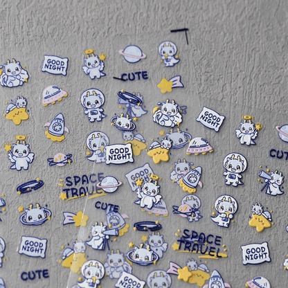 Astronaut Animal Nail Decals