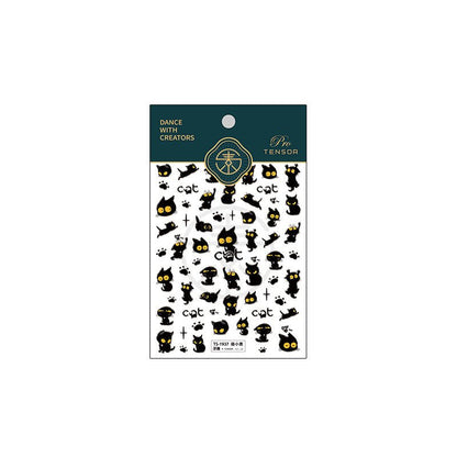 Cartoon cat nail stickers