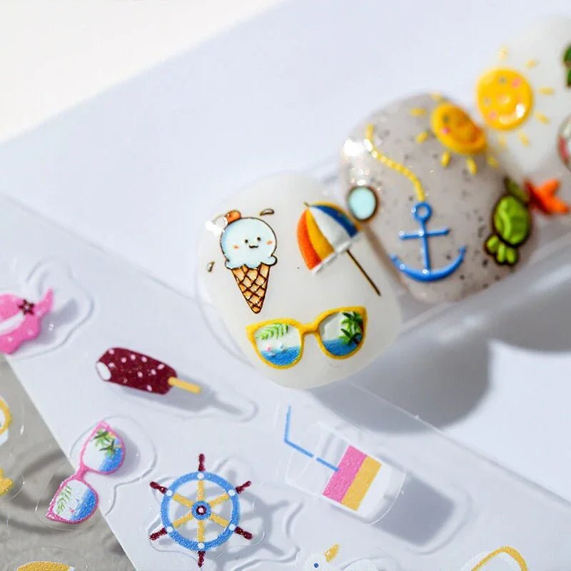 Beach Theme Nail Stickers