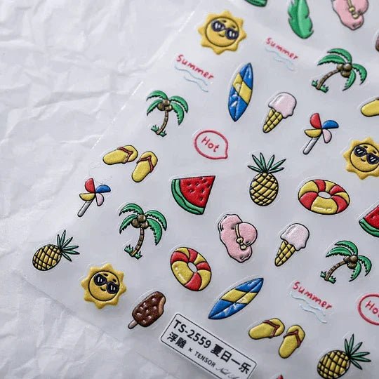 Beach Vacation Nail Decals