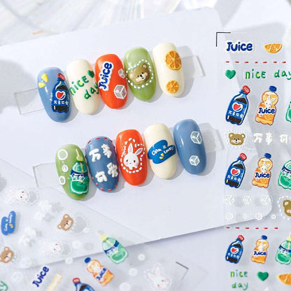 Beverage nail stickers