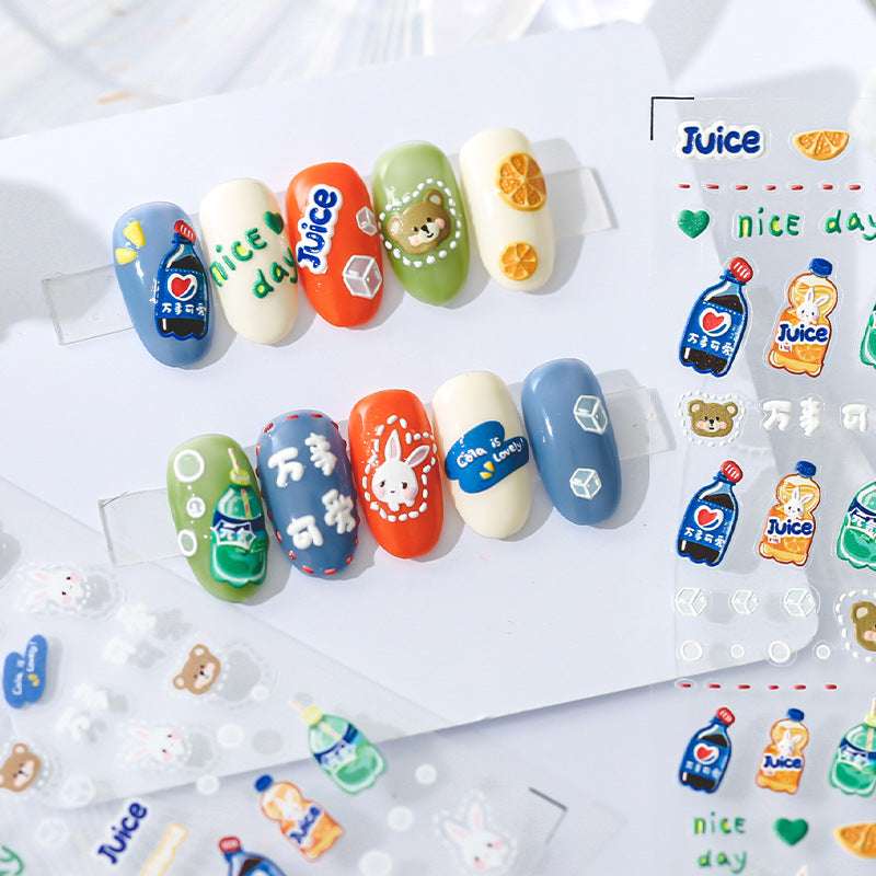 Beverage nail stickers