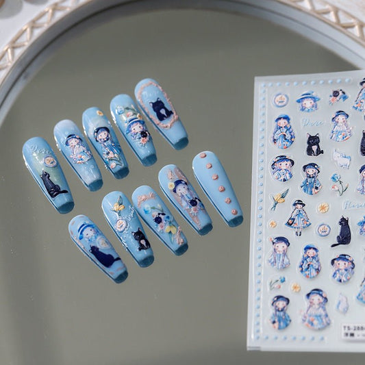 Nail Stickers with Fashion Girl Design