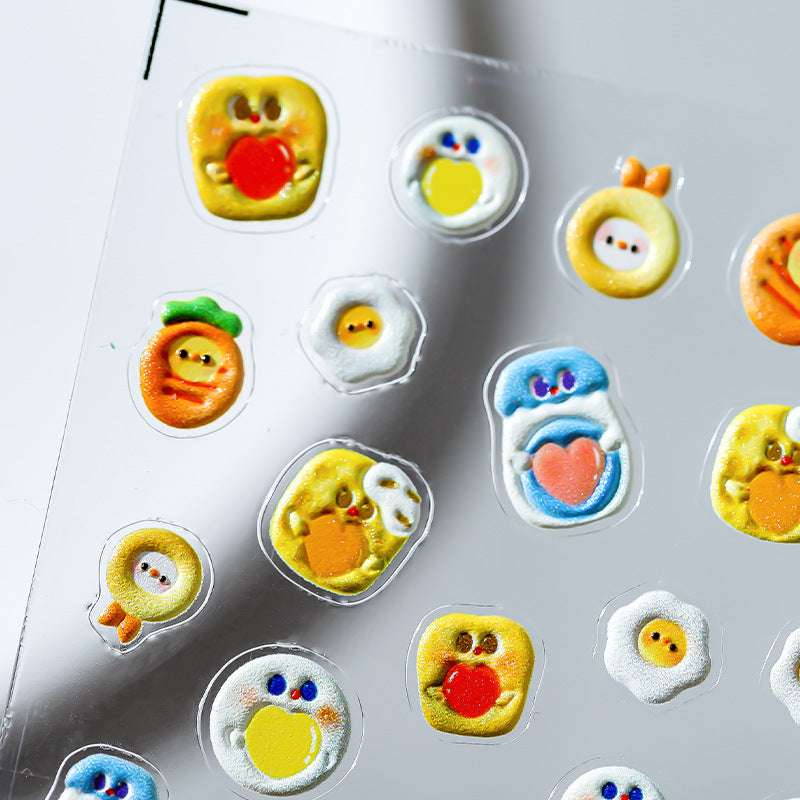 3D Carrot Nail Stickers