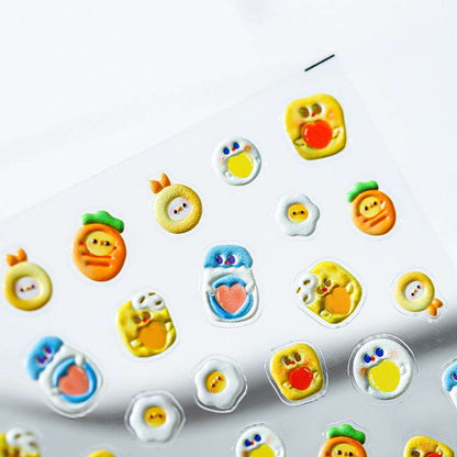 3D Carrot Clay Nail Art Stickers for DIY nail art 