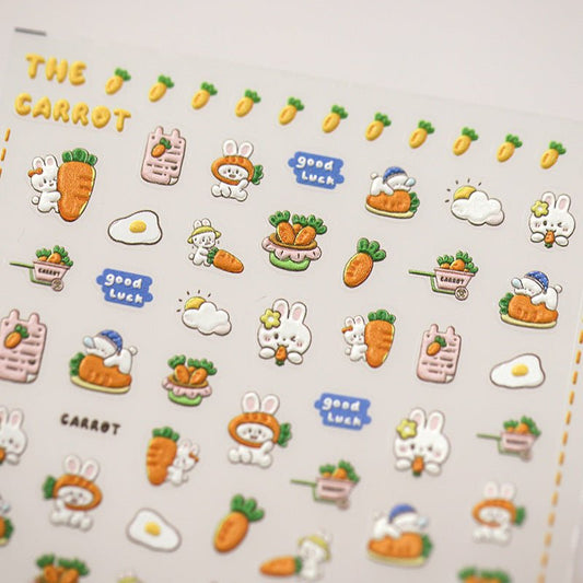 Carrot Rabbit Nail Art Stickers (379) - TensorNailArt