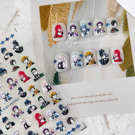 Embossed Cartoon Nail Art Stickers