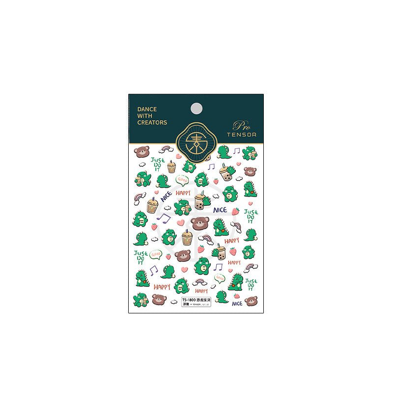Cartoon Dinosaur Nail Stickers