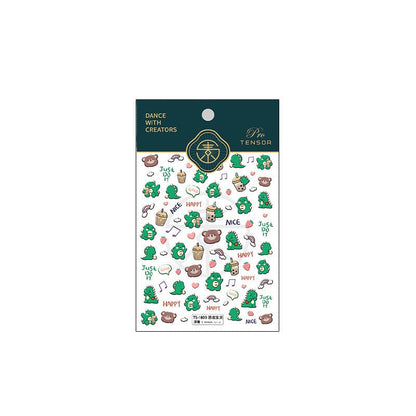 Cartoon Dinosaur Nail Stickers