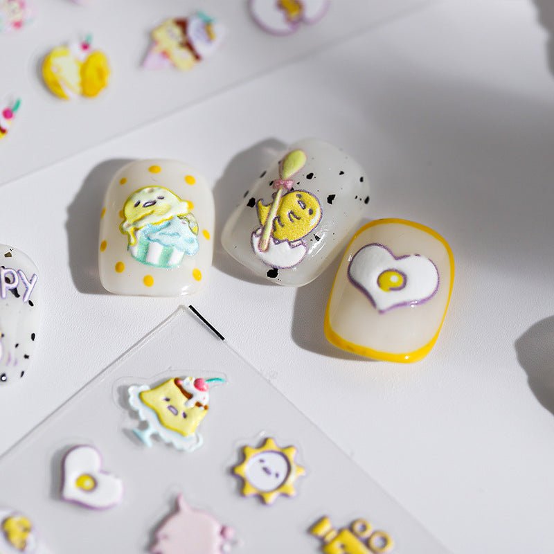Cartoon Egg Nail Stickers