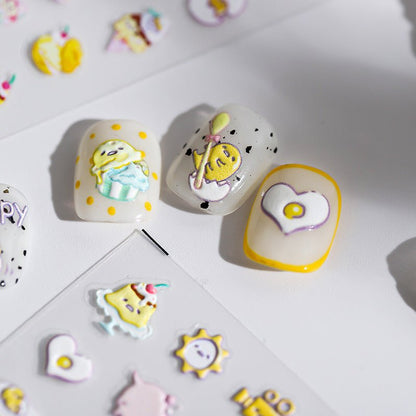 Cartoon Egg Nail Stickers