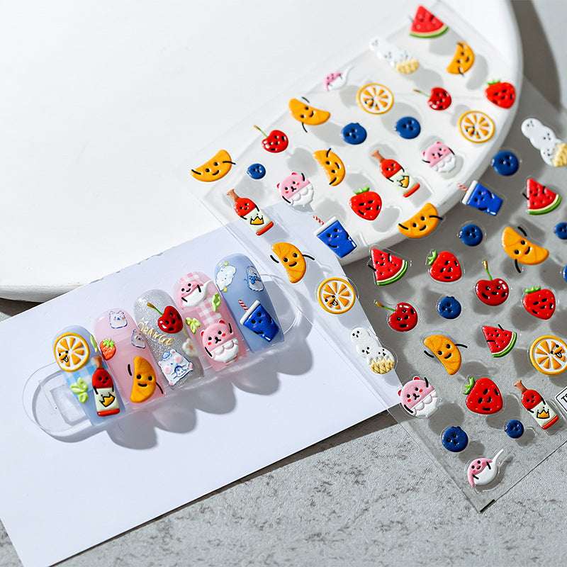 Cartoon Fruit Nail Stickers