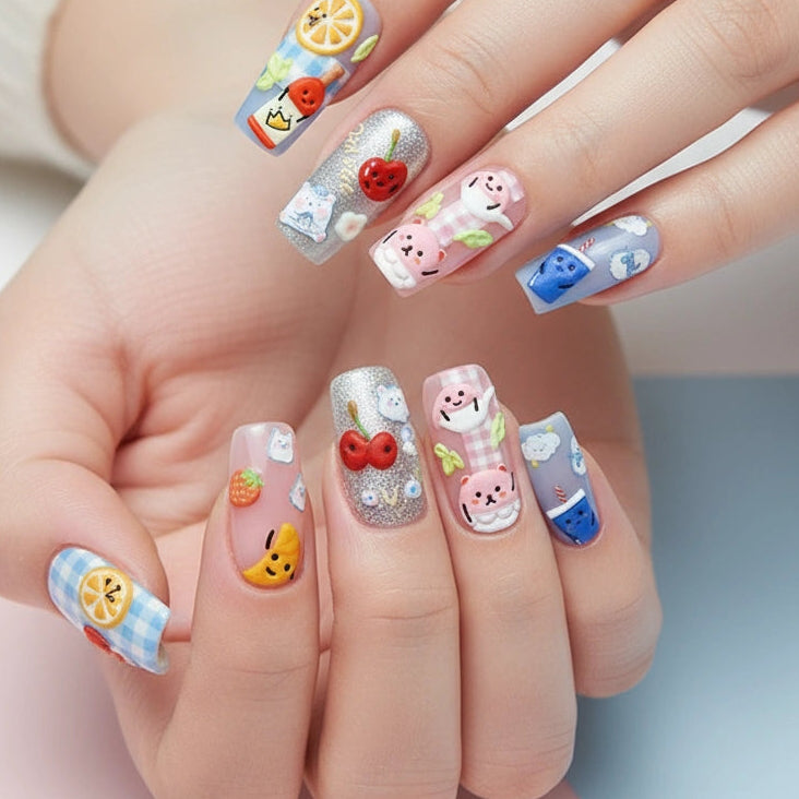 Cartoon Fruit Nail Stickers