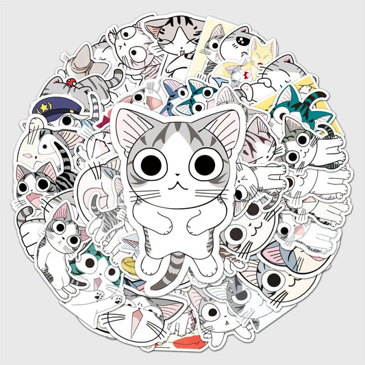 Cat Waterproof Vinyl Stickers, Cute Cat Stickers - TensorNailArt