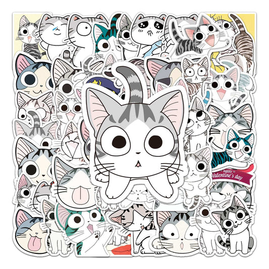 Cat Waterproof Vinyl Stickers, Cute Cat Stickers - TensorNailArt