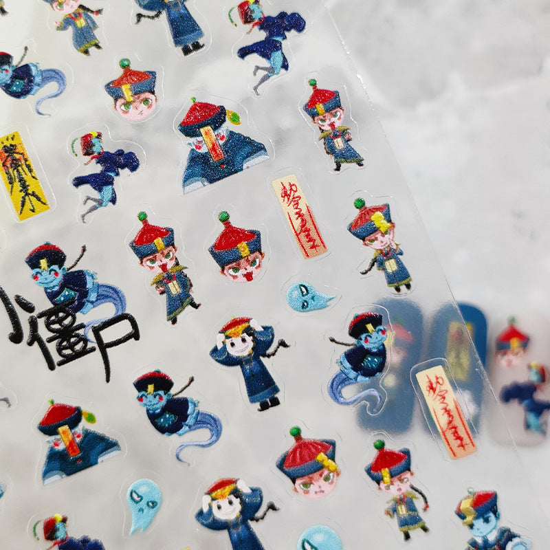 Chinese Jumping Zombies Nail Art Stickers (353)