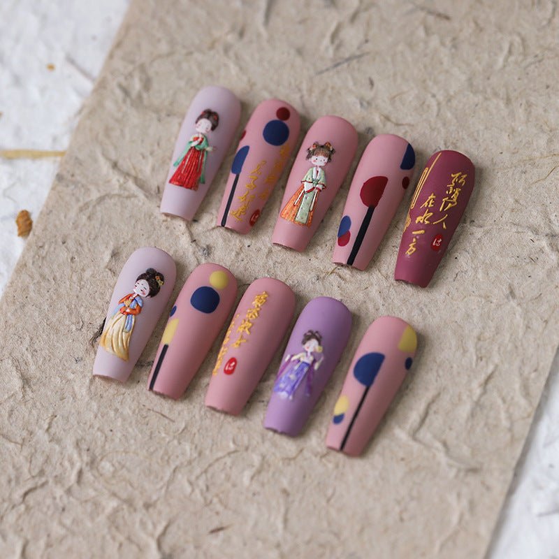 Chinese Tradition Girls Nail Art Stickers (391) - TensorNailArt