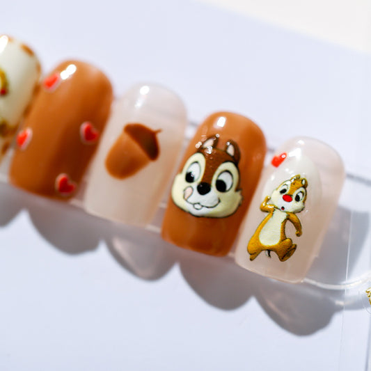 5D Nail Art Stickers, Cute Squirrel Nail Decals, Chipmunk Nail Stickers (6)