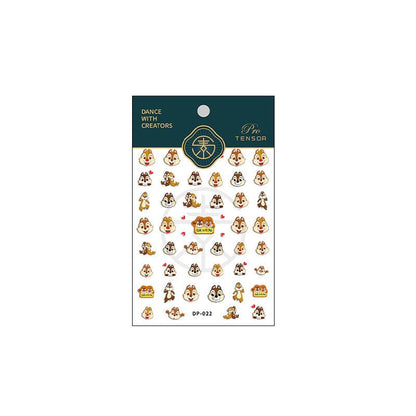 5D Nail Art Stickers, Cute Squirrel Nail Decals, Chipmunk Nail Stickers (6) - TensorNailArt