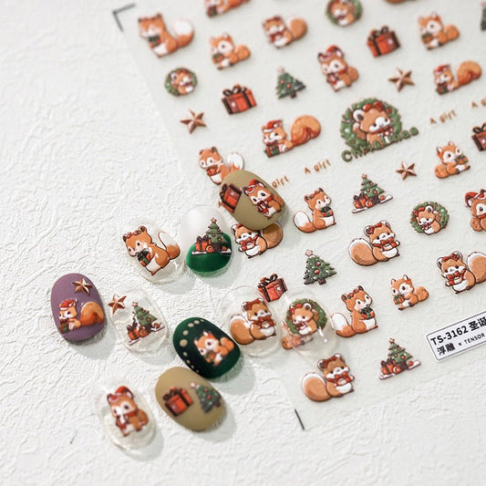 Cute Squirrel Nail Decals