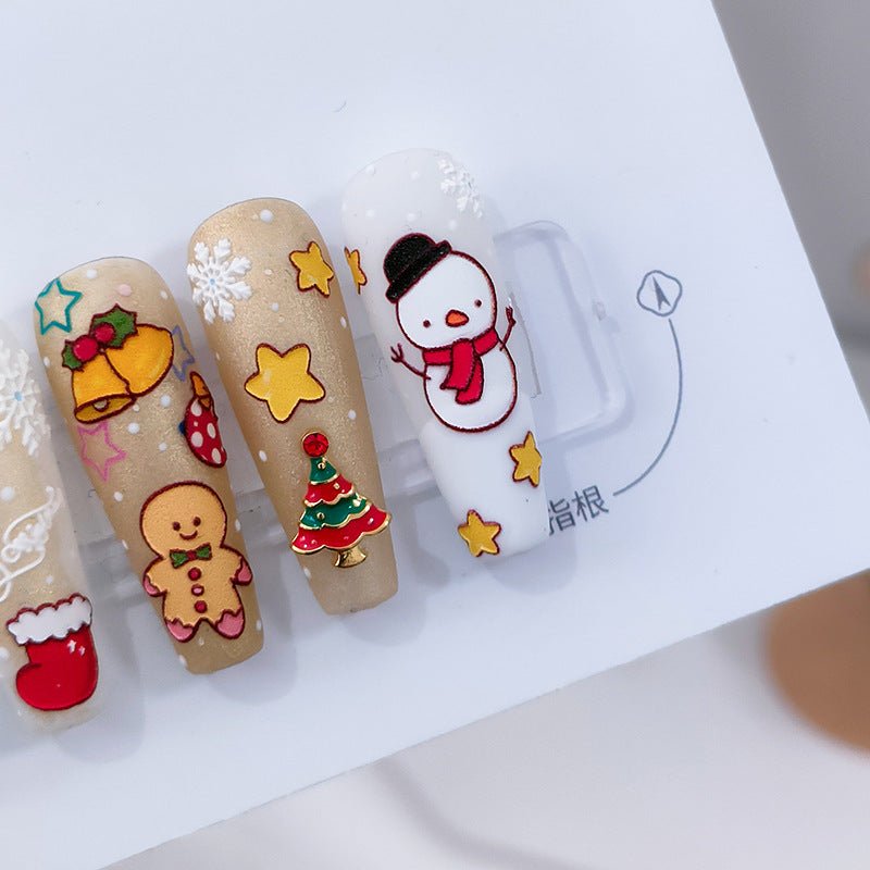 Christmas Gingerbread Men Nail Stickers, Holiday Design Nail Art Stickers (396) - TensorNailArt