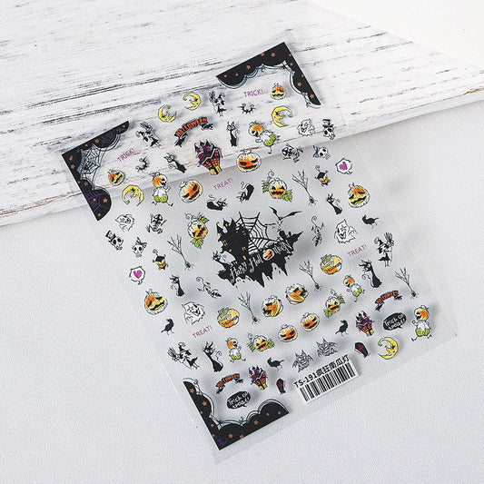 Crazy Halloween Pumpkin Nail Art Stickers
