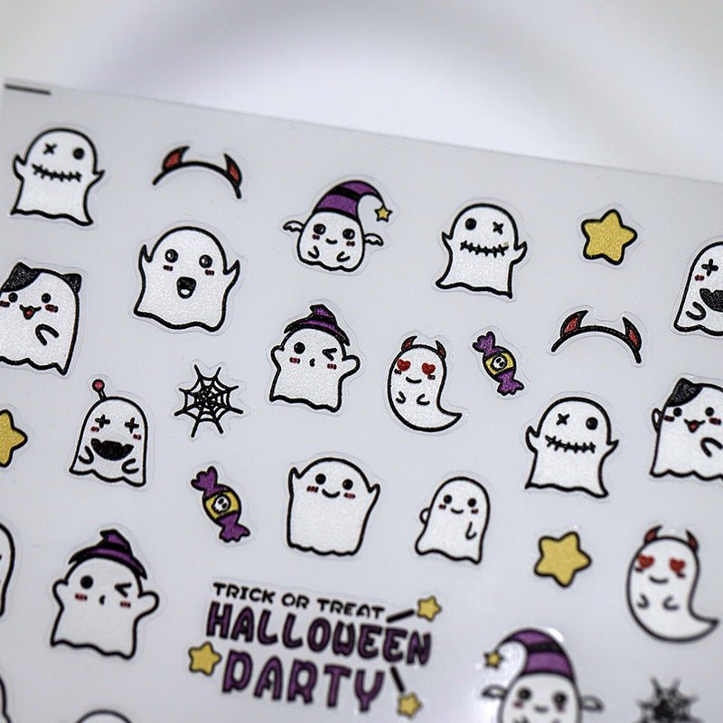 Cute Halloween Ghost Nail Art Stickers (359) - TensorNailArt