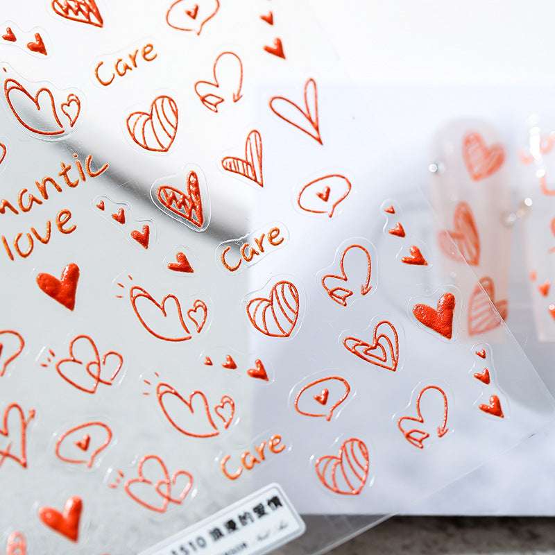 Cutout Heart Nail Designs