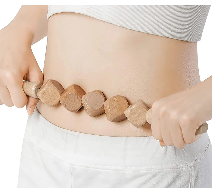 Dice Wooden Cellulite Massage Roller Maderotherapy Tool - Natural Massager