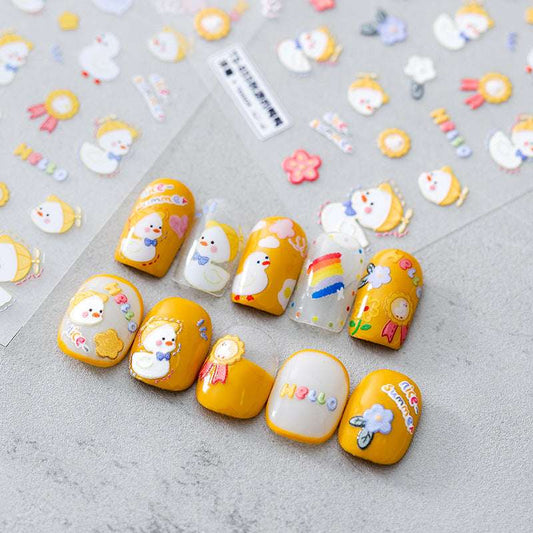 5D Duck Nail Stickers, Summer Nails Decal, Spring Nail Art Stickers (75)