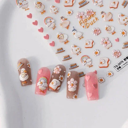 Cute Duck Nail Stickers