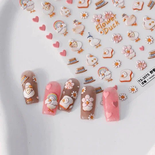 Cute Duck Nail Stickers
