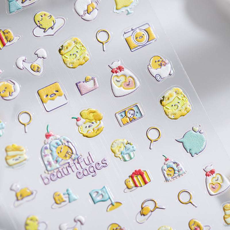 Lazy Egg Nail Stickers