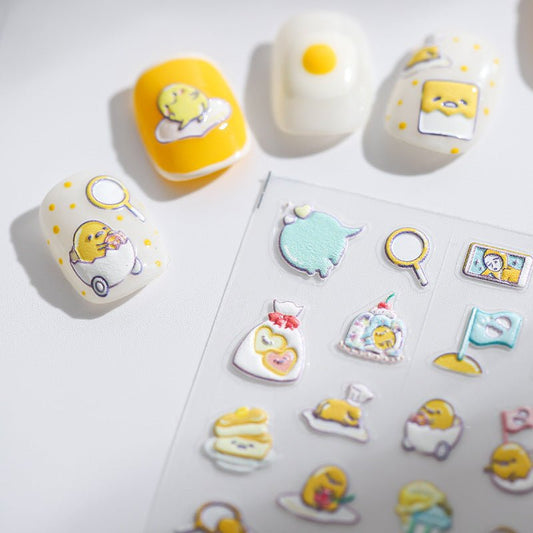 5D Lazy Egg Nail Stickers, Egg nail Decal (46) - TensorNailArt