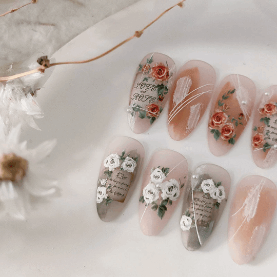 Elegant Rose Nail Art
