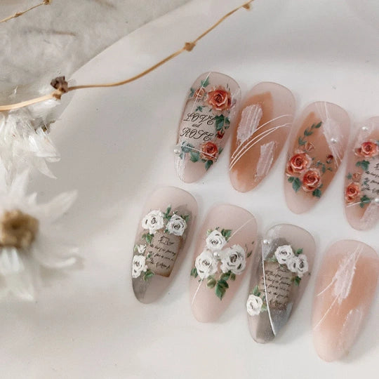 Elegant Rose Nail Art