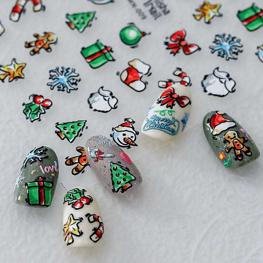 Festive Winter Nail Stickers, Snowflakes Nail Art Decals, Christmas Decorative Nail Art (400) - TensorNailArt