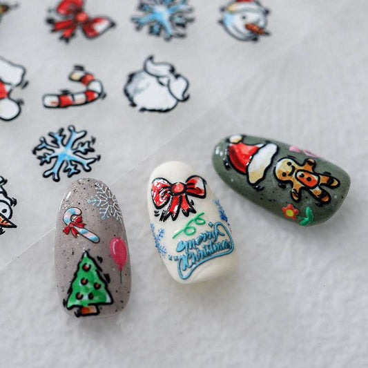 Festive Winter Nail Stickers, Snowflakes Nail Art Decals, Christmas Decorative Nail Art (400) - TensorNailArt