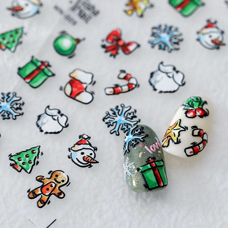 Festive Winter Nail Stickers, Snowflakes Nail Art Decals, Christmas Decorative Nail Art (400) - TensorNailArt
