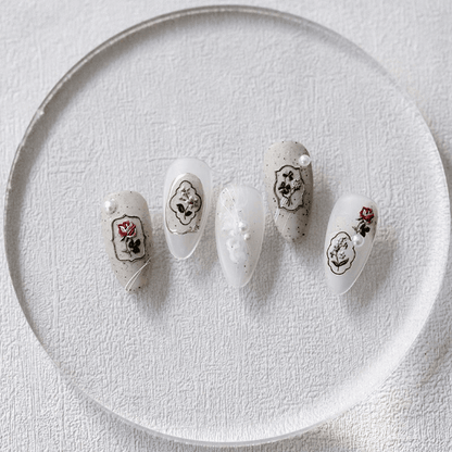 Floral decal nail art