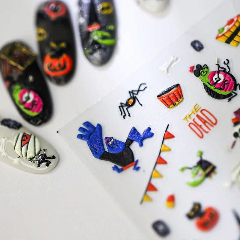 Funny Halloween nail art decals