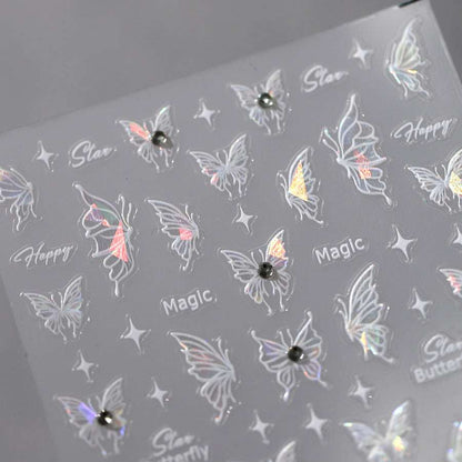 Glitter Butterfly Nail Art