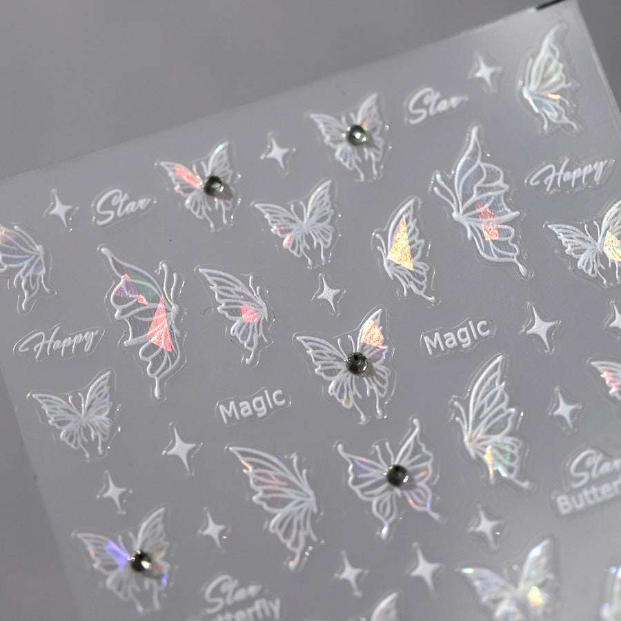 Glitter Butterfly Nail Art